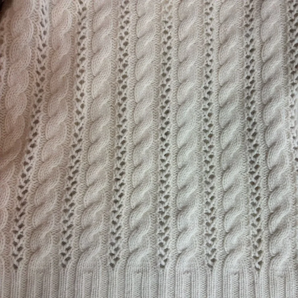 Vintage 90's Express Wool Angora Cashmere Blend Off The Shoulder Cream Sweater